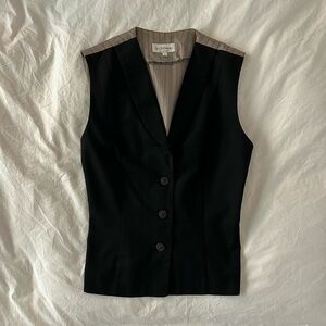 Vintage Le Chateu — Black Button-Up Vest